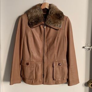 Butter soft leather jacket with fur